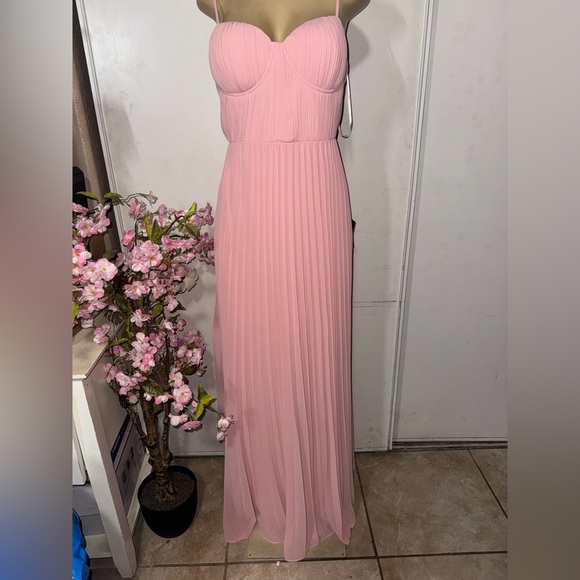 Lulus Dresses & Skirts - Lulus Admirable Elegance Light Pink Pleated Bustier Maxi Dress - Size xl